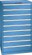 Schubladenschrank 9 Schubladen 870x725x1450 RAL 5019 Lista 45x36E 78.710.040