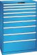 Schubladenschrank 9 Schubladen 1023x572x1450 RAL 5012 Lista 54x27E 78.767.010