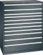 Schubladenschrank 11 Schubladen 1193x725x1450 NCS S 9000-N Lista 64x36E 78.840.060
